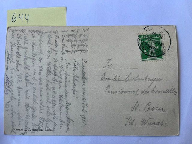 Cartoline postali: alte Ansichtskarte, Am Thunersee bei Interlaken, 1918 – Usato da Niederwil AG venduto da dahu75 1