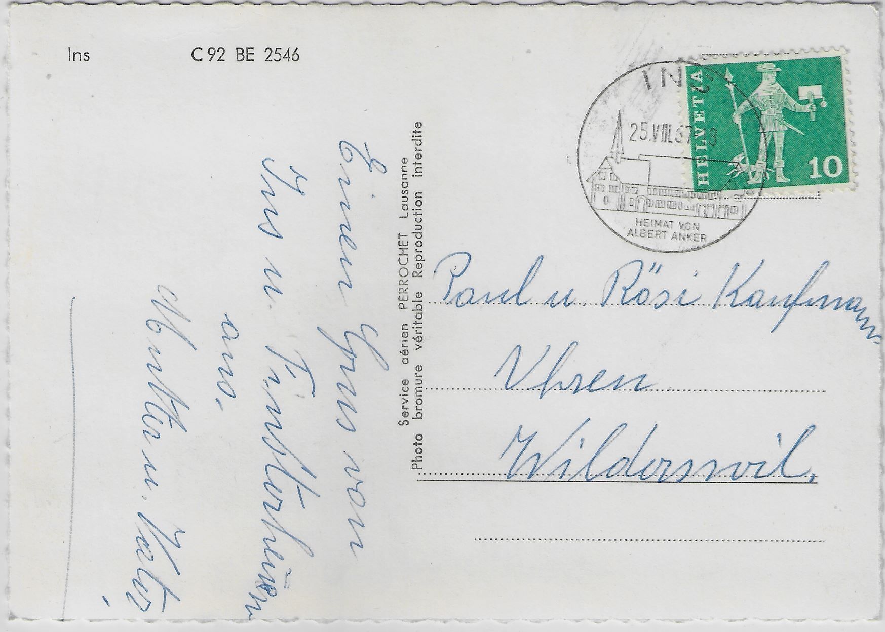 Cartoline postali: Flugaufnahme Ins BE – Antico da Ettingen venduto da Kartenplanet 1