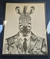 2x Ausdrucksstarkes Zebra Bild im Anzug - Ein echter Hinguck