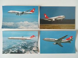 Aviatik 4 Ansichtskarten der Swissair
