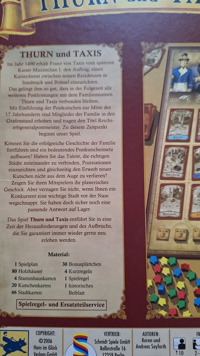 Spiele: Thurn und Taxis - Brettspiel – Gebraucht aus Altstätten SG von GGsGameshop 6