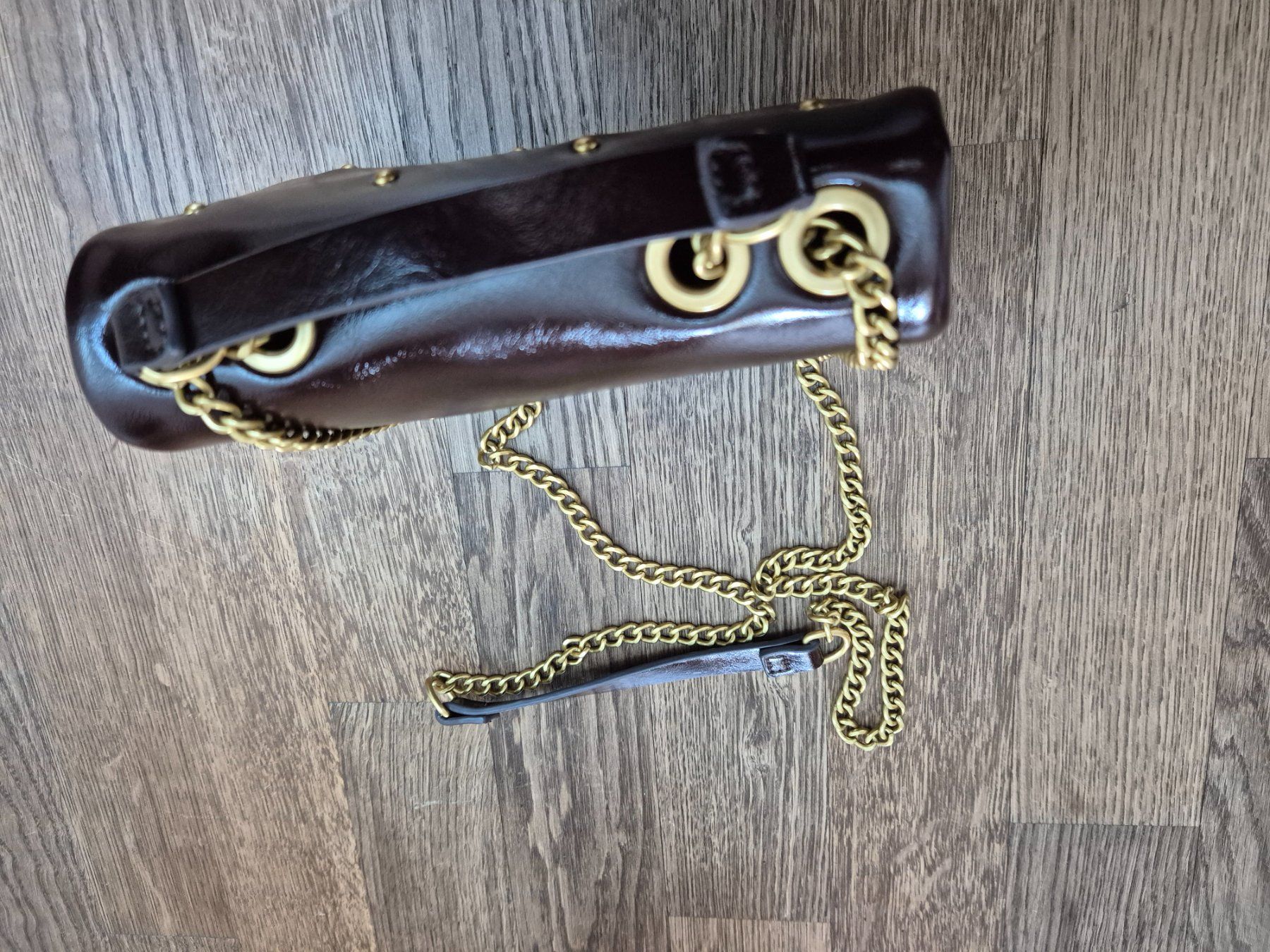 Taschen für Damen: Brown + gold crossbody bag – Gebraucht aus Zürich von monadiederich 1
