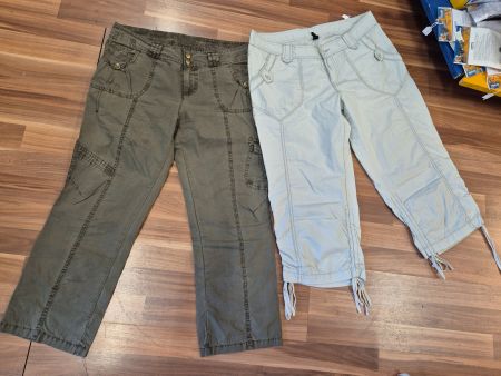 2x Damen Sommer Hosen, gr 38 Caprijeans, Khakihose, K12