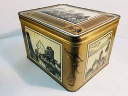 Vintage Blechdose mit Schloss Motiv