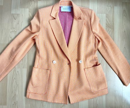 Harris Wharf London: Jacke, Blazer, Vichy Karo, orange 36 38