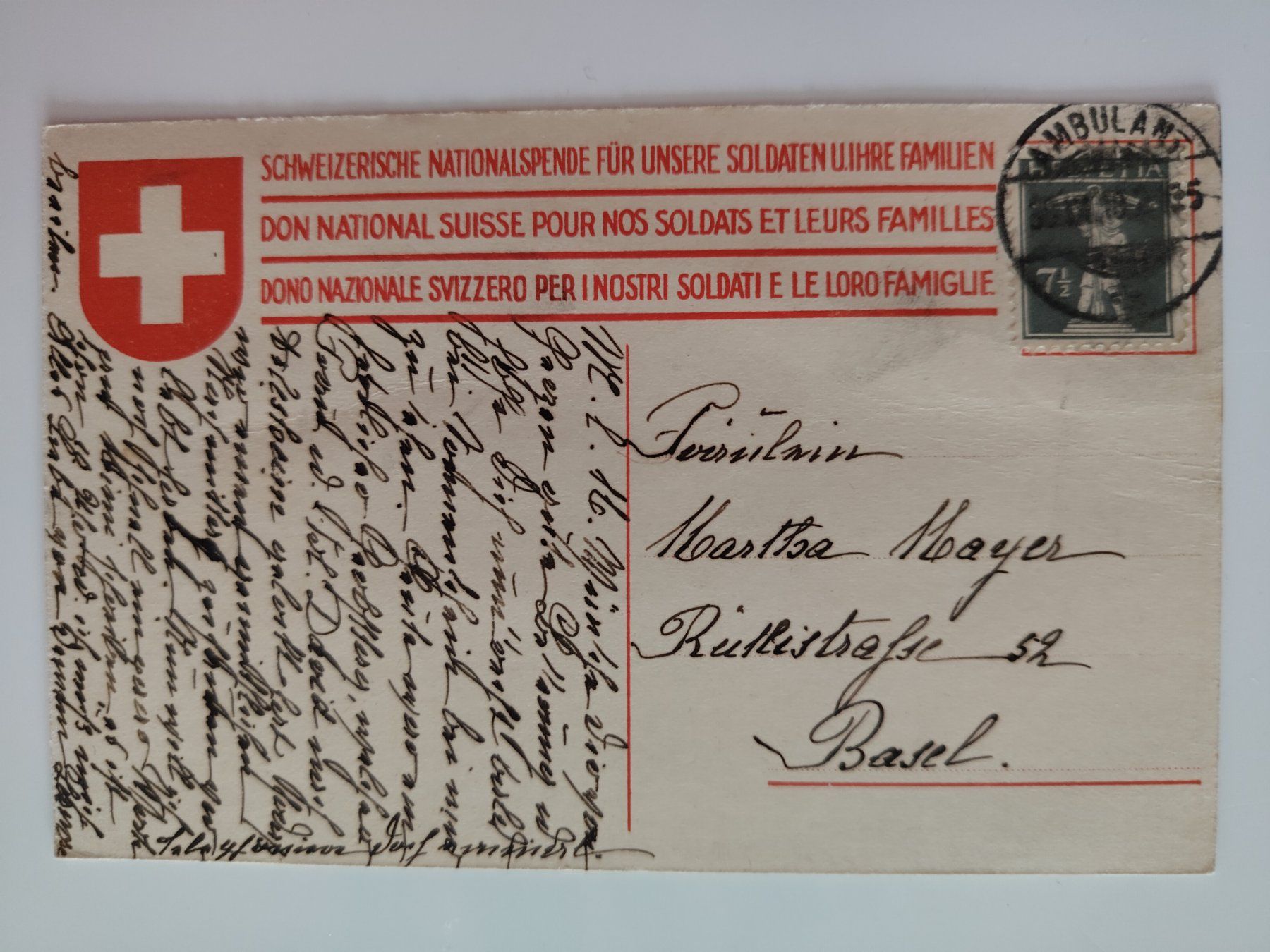 Cartoline postali: Schweizer Soldat mit Kind - Seltene, dat. ambulant 1906 – Usato da Ohmstal venduto da Lebensfreude05 1