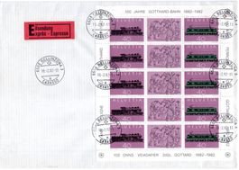 100 JAHRE GOTTHARD-BAH 1882-1982 BELEG AUSGABETAG - DI266