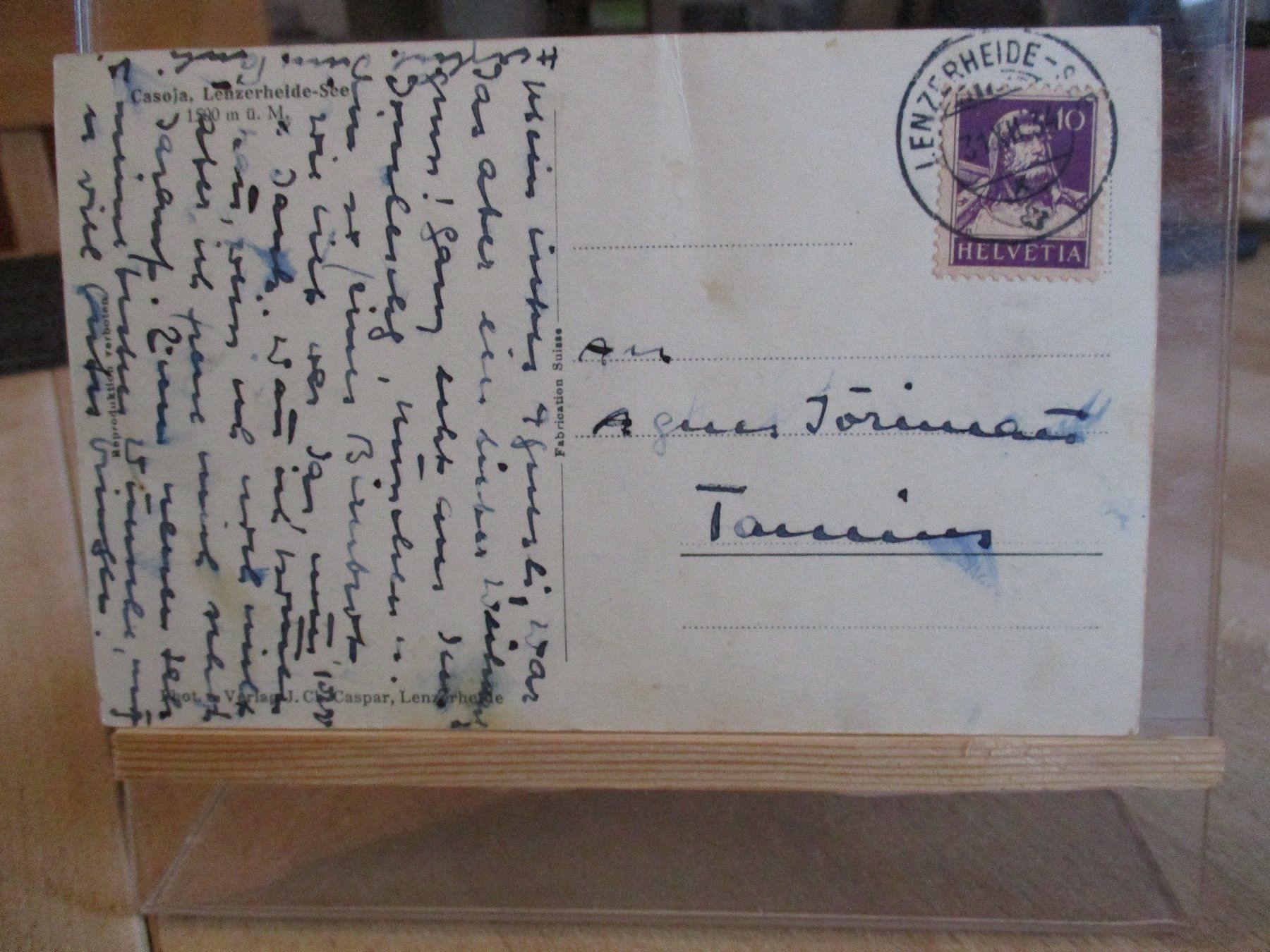 Ansichtskarten: Lenzerheide Casoja 1934  Postkarte   1 – Gebraucht aus Felsberg von sanwill 1