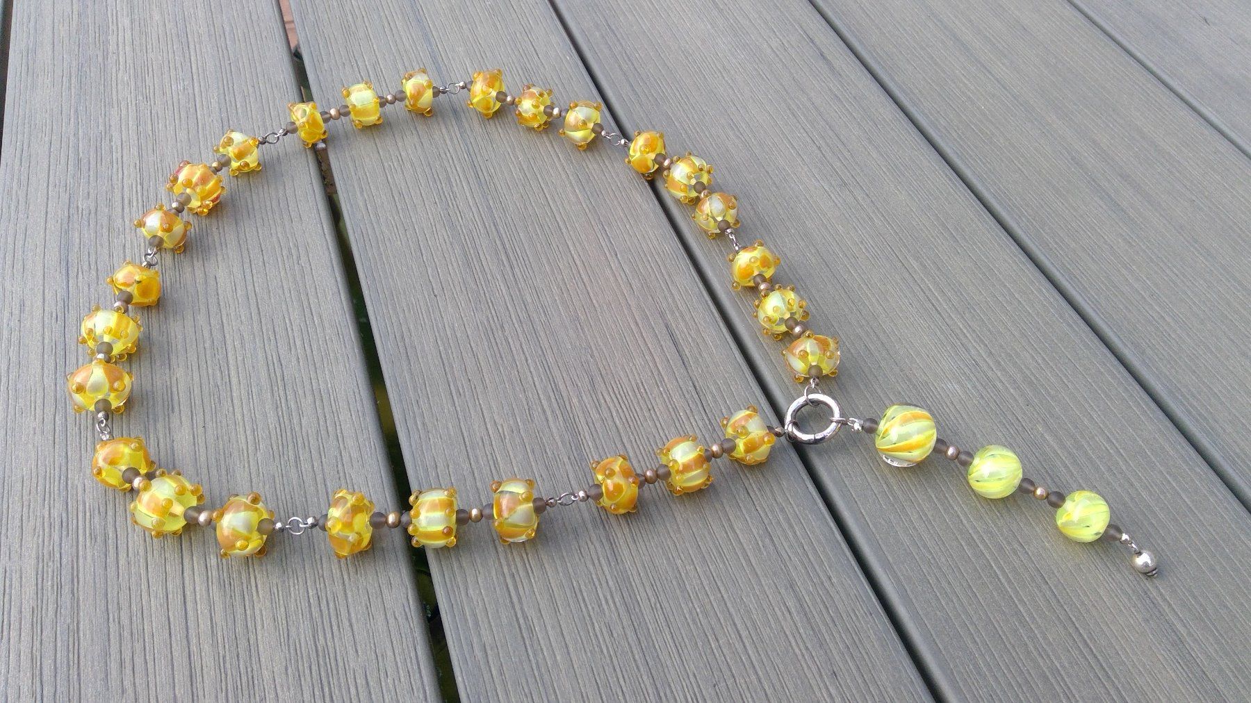 Ketten: Collier avec perles en verre de couleur jaune – Neu (gemäss Beschreibung) aus Agiez von chouchanelle 3