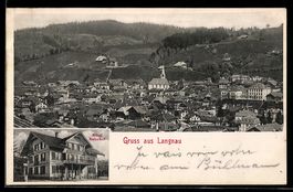 Langnau, Hotel Bahnhof und Totalansicht 