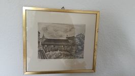 Sehr schöner Stich in Goldrahmen