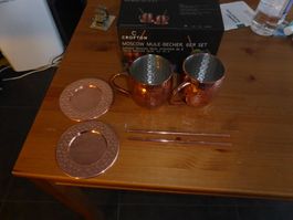 2 x Copper mugs