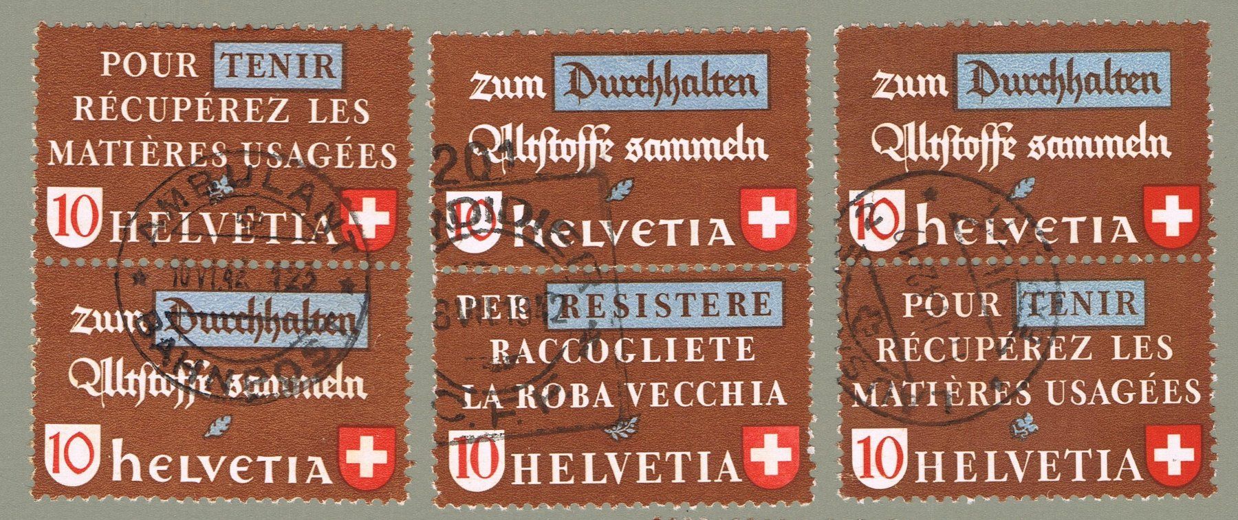 Tutti i francobolli: Altstoffverwertung Z34a- e – Usato da Biberstein venduto da Jura39 1