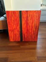 Leinwandbild abstrakt rot schwarz tolle Farben guter Zustand