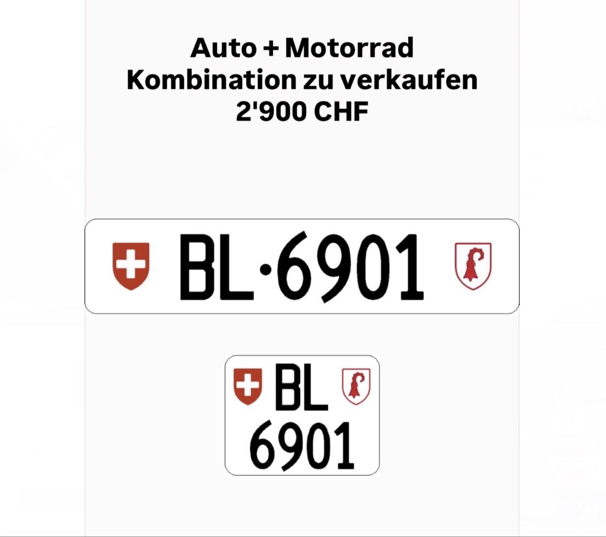 Insegne: BL Kontrollschild-AUTO & MOTORRAD-Nummer – Usato da Gelterkinden venduto da sandos7_221