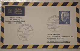 Lufthansa Erstflug Hamburg - Düsseldorf - Zürich 06.07.1966 