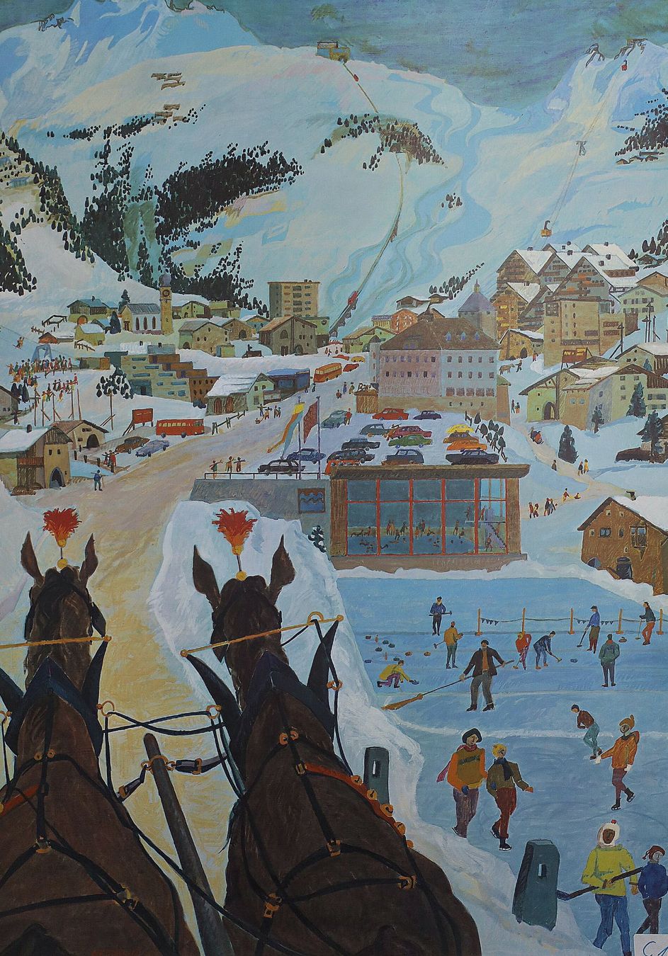Foto & Immagini: Schulwandbild, Schulbild "Kurort im Winter" P. Stähli – Usato da Birrwil venduto da brandschatz_birrwil