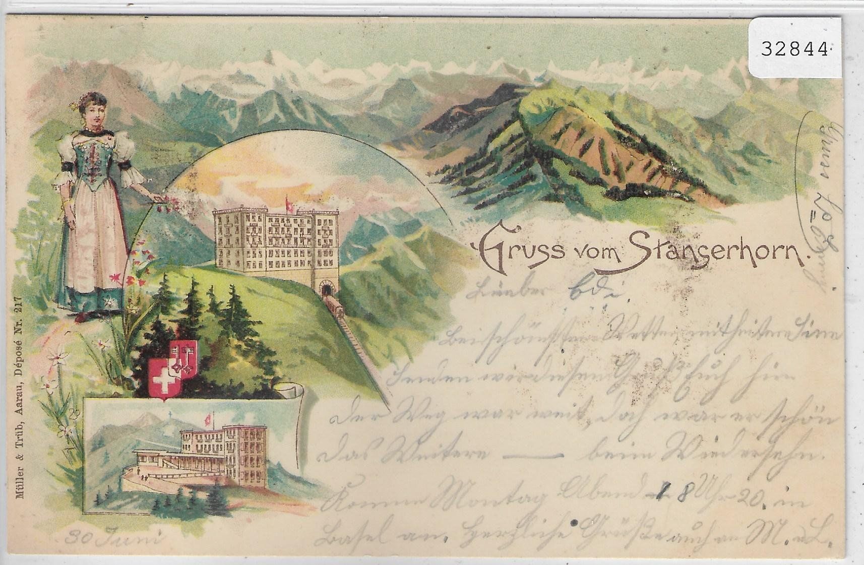 Cartoline postali: Gruss vom Stanserhorn - Litho 1900 – Usato da Ettingen venduto da Kartenplanet