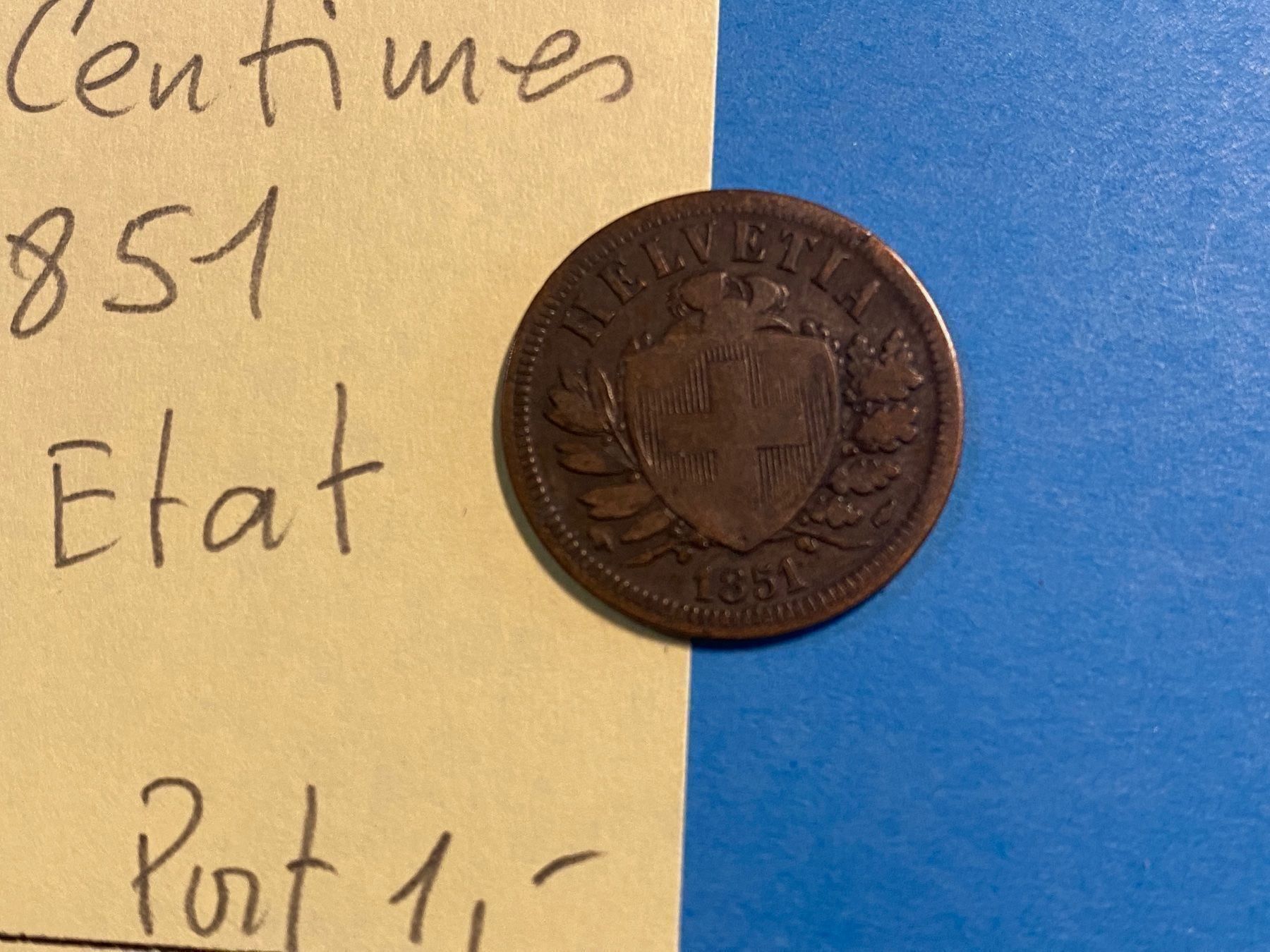 Tutti le monete: 2 CENTIMES 1851 - BON ETAT – Usato da genève venduto da GEnumist 1