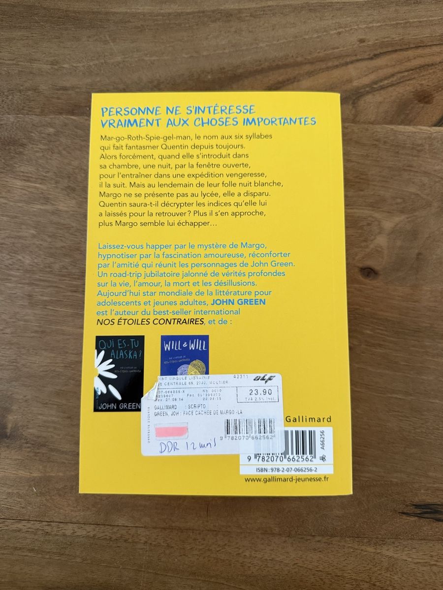 Livres: La face cachée de Margo – John Green – Neuf (Voir description) à Moutier par Sparrow2002 1