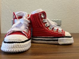 Scarpine rosse all'uncinetto neonato 👶
