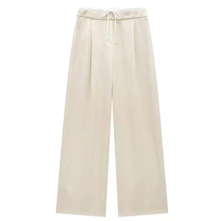 Damen Hosen Creme Weitbein Grösse S