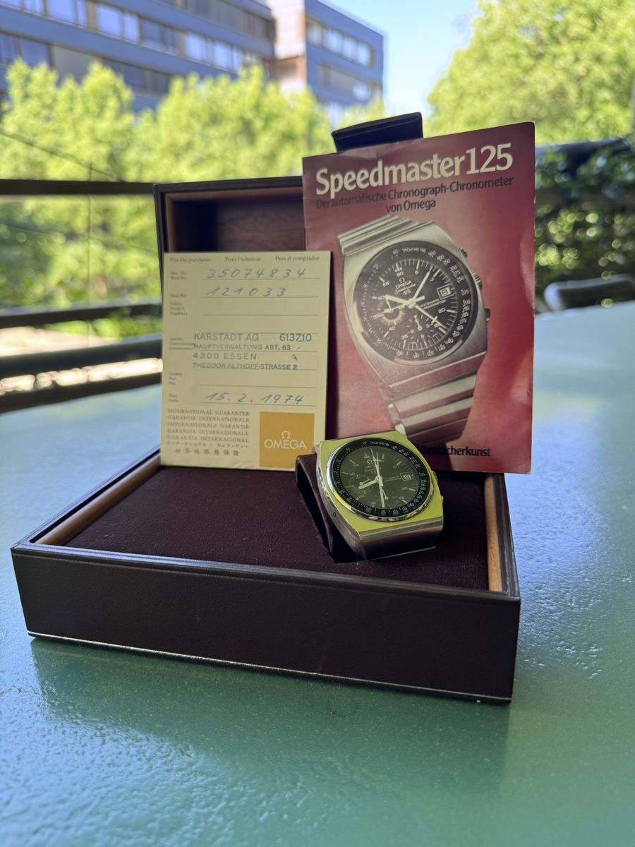 Omega Orologi: Legendäre Omega Jubiläums-SpeedMaster125 full set – Usato da Zürich venduto da zephir68 2