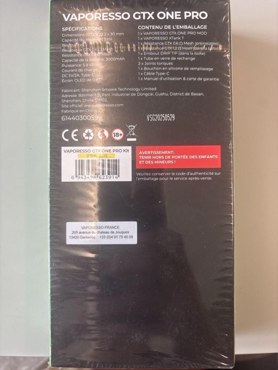 Vaporesso Autres tabacs: VAPORESSO GTX ONE PRO – Neuf avec emballage d'origine à Zürich par soniabrechbuehl 1