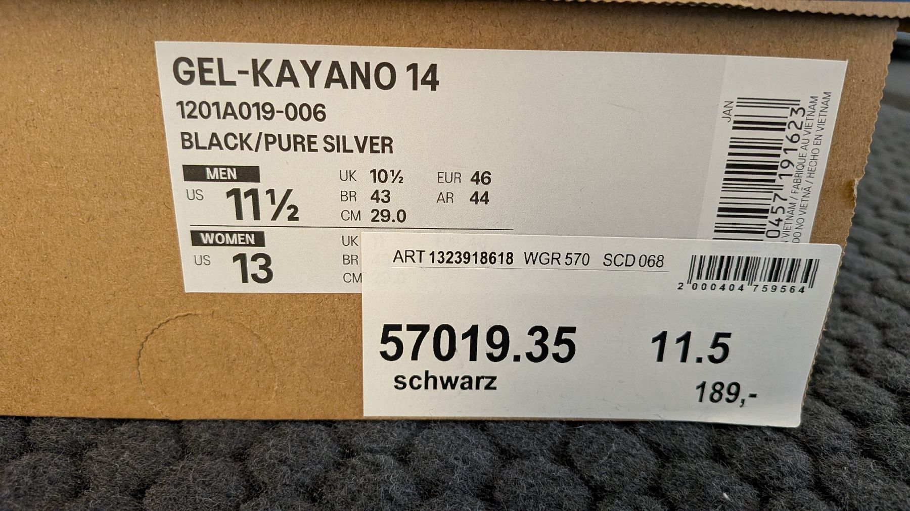 Asics Herrenschuhe: Asics Gel Kayano 14 Schwarz – Neu (gemäss Beschreibung) aus Zürich von vukzh 2