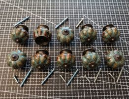 10x Retro Keramikgriffe für Schubladen und Schränke