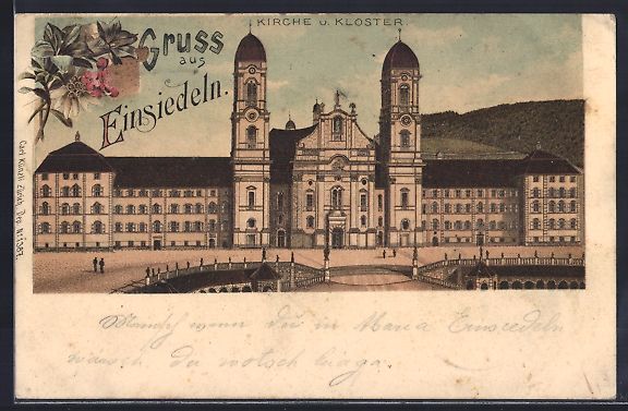 Ansichtskarten: Litho Einsiedeln, Blick auf Kirche und K – Gebraucht aus Berlin von bartko-reher