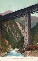 Alte Ansichtskarte Gotthardbahn Viadukt bei Amsteg Eisenbahn
