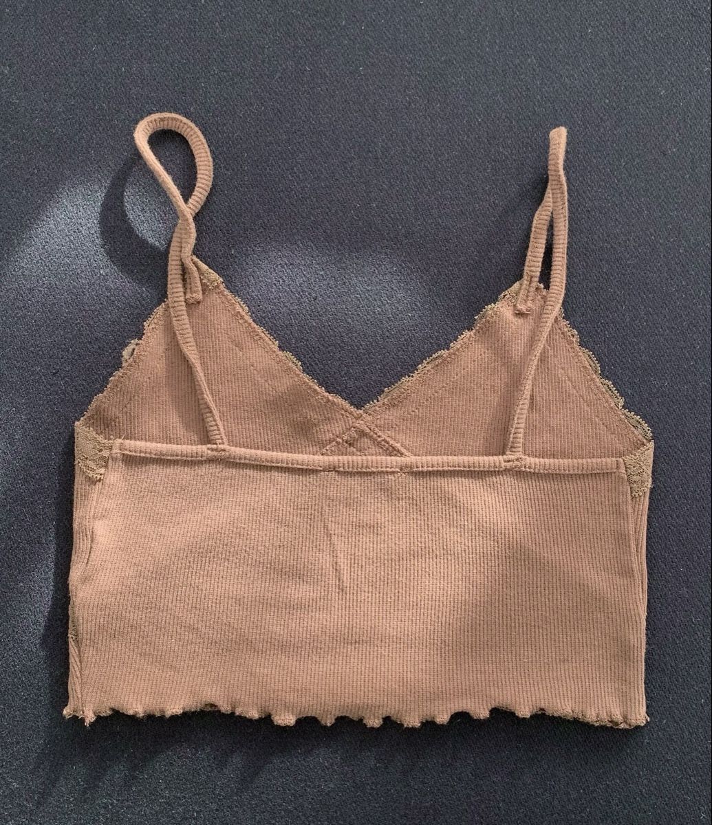 Top: Braunes Crop Top mit Spitze – Nuovo (secondo la descrizione) da Düdingen venduto da Hiron_o7 3