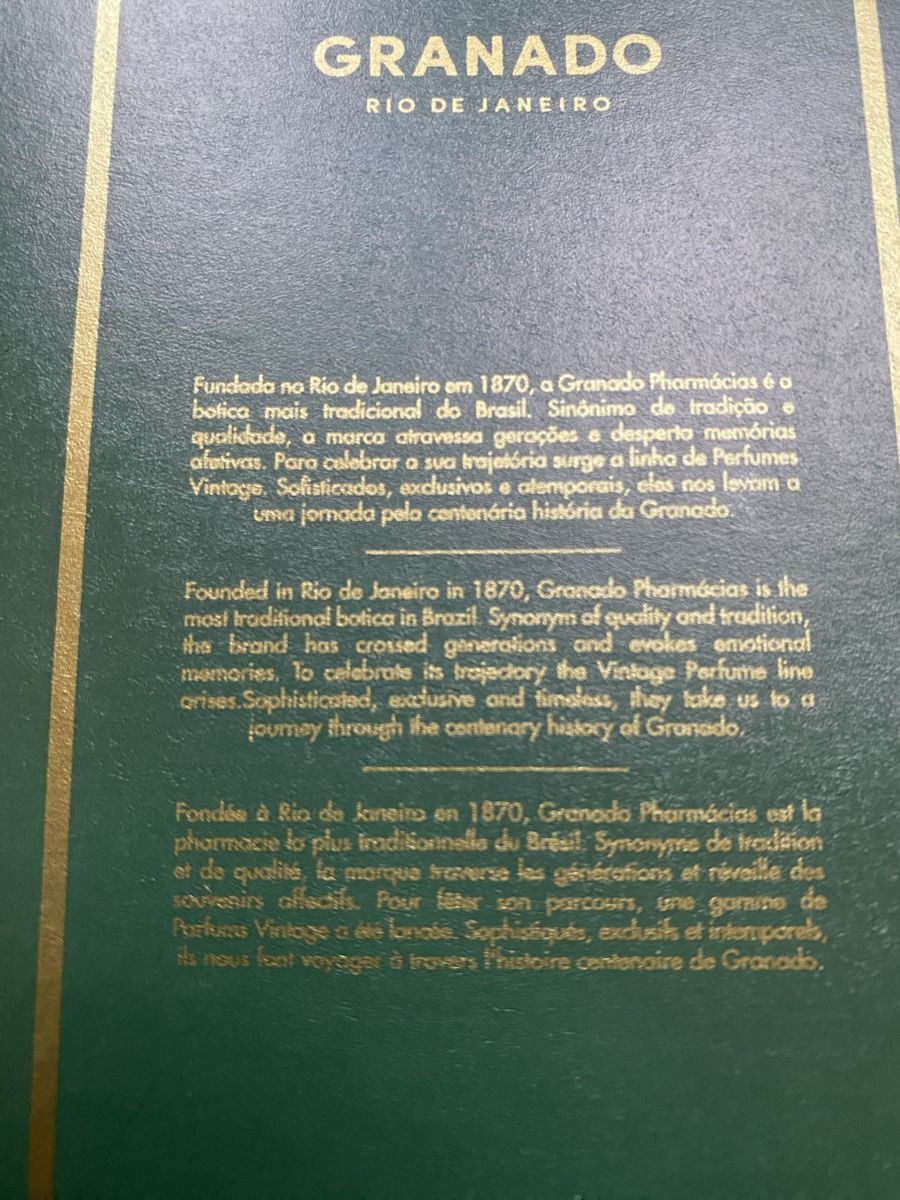 Profumi & Eau de Toilette: Perfume Elixir 1870, Granada Rio de Janeiro NEU – Nuovo e nell'imballaggio originale da Zürich venduto da ric_m87b 5