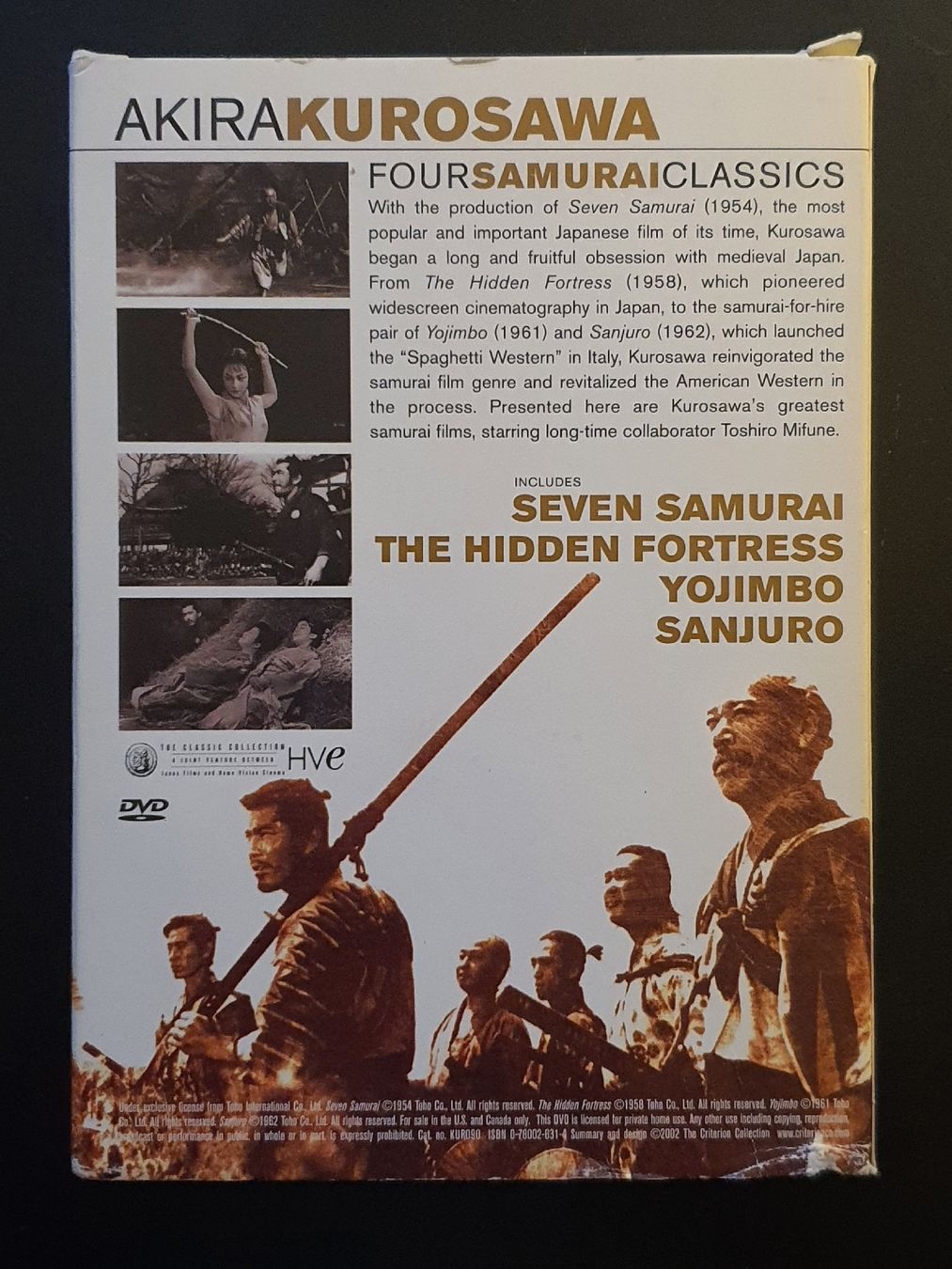 Tutti i DVDs: Akira Kurosawa Four Samurai Classics DVD Set Criterion – Usato da Zürich venduto da TimZurich1 1