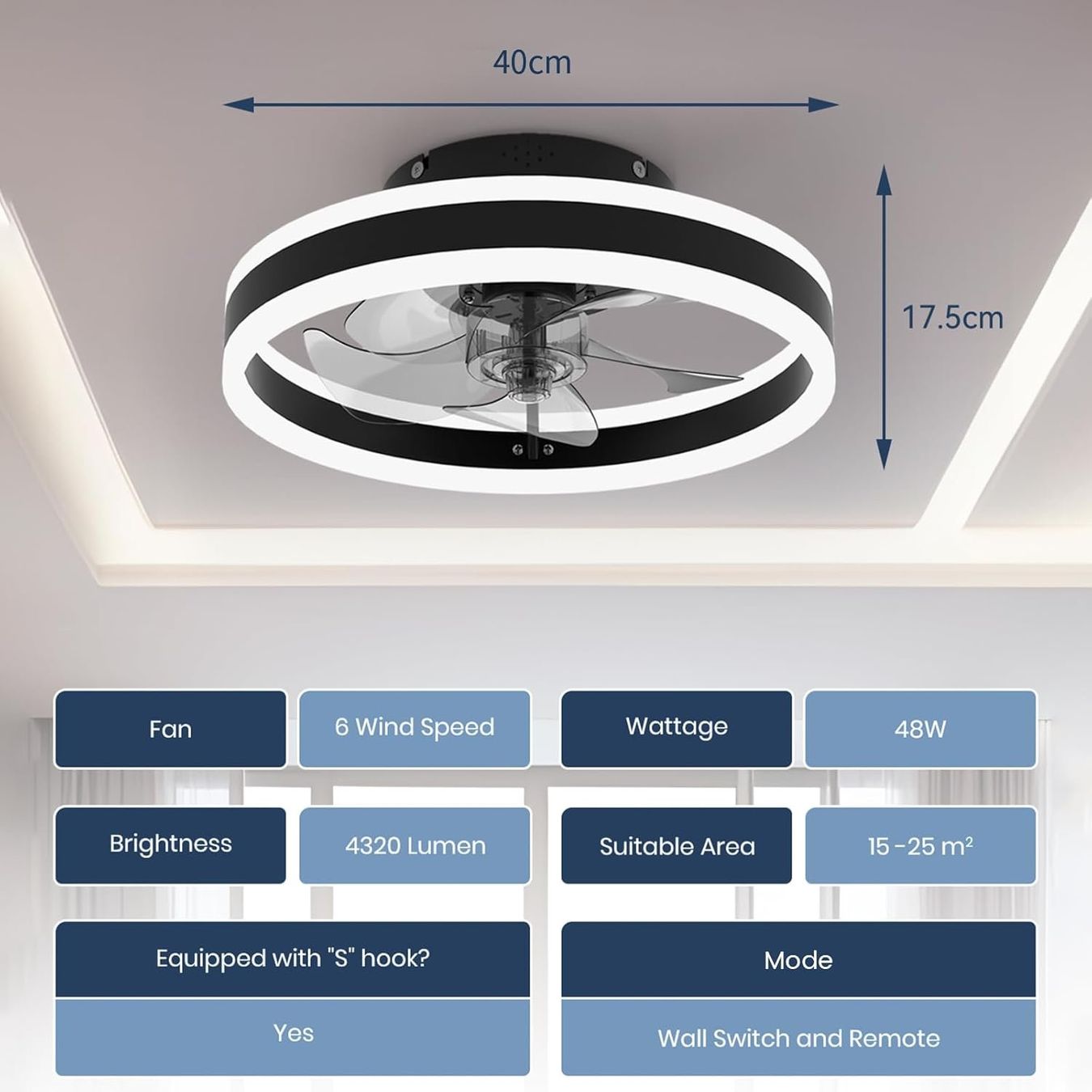 Lampadari & plafoniere: LED Deckenventilator mit Lampe dimmbar 6 Stufen – Nuovo e nell'imballaggio originale da Zürich venduto da ausverkauf50 2