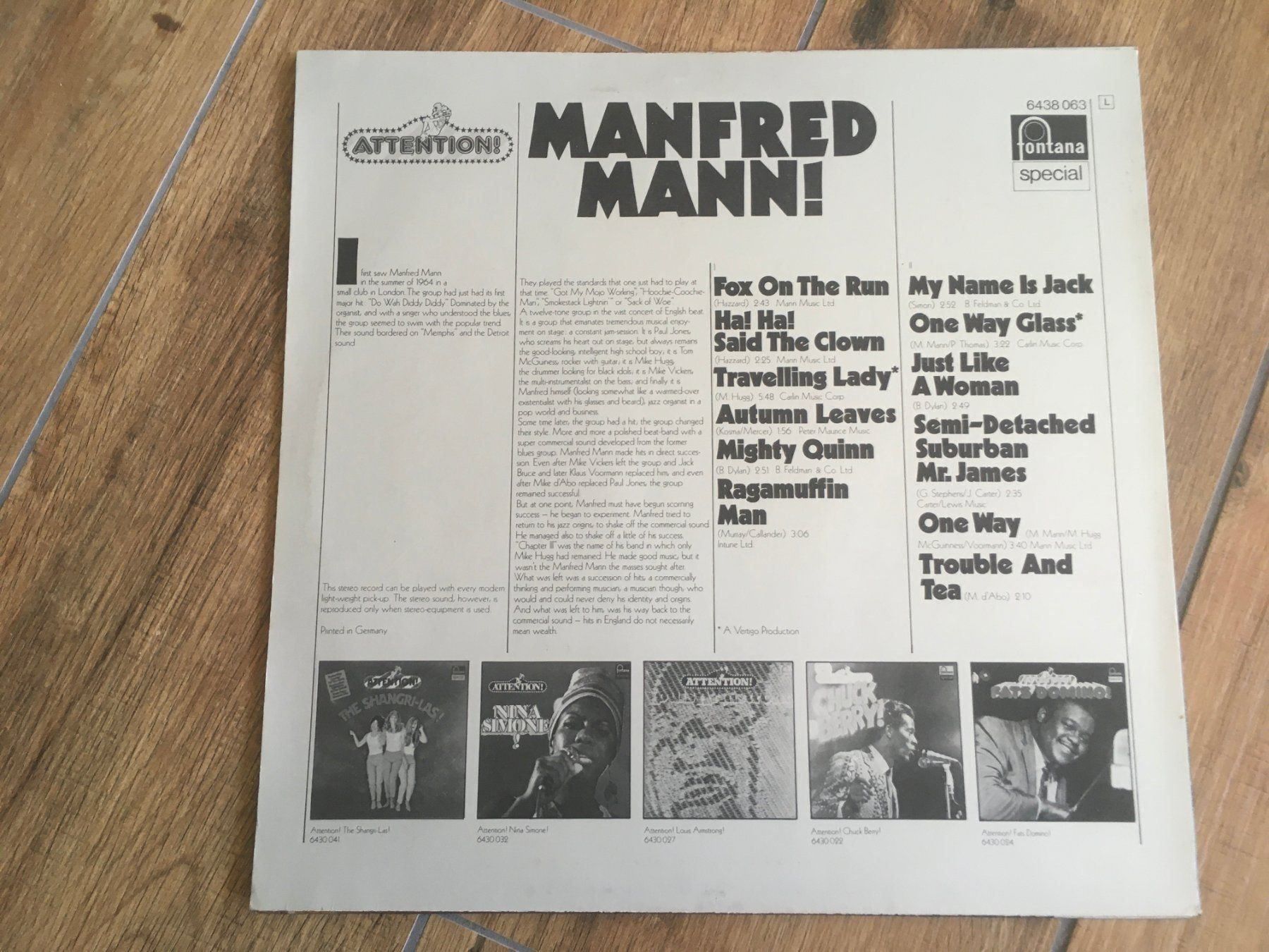 Dischi in vinile: Manfred Mann – Attention! Manfred Mann! – Usato da Uster venduto da mojorisin01 1
