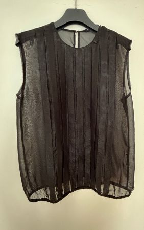 Top, Halbtransparent, Blumen, schwarz, Replay, M, wie neu!