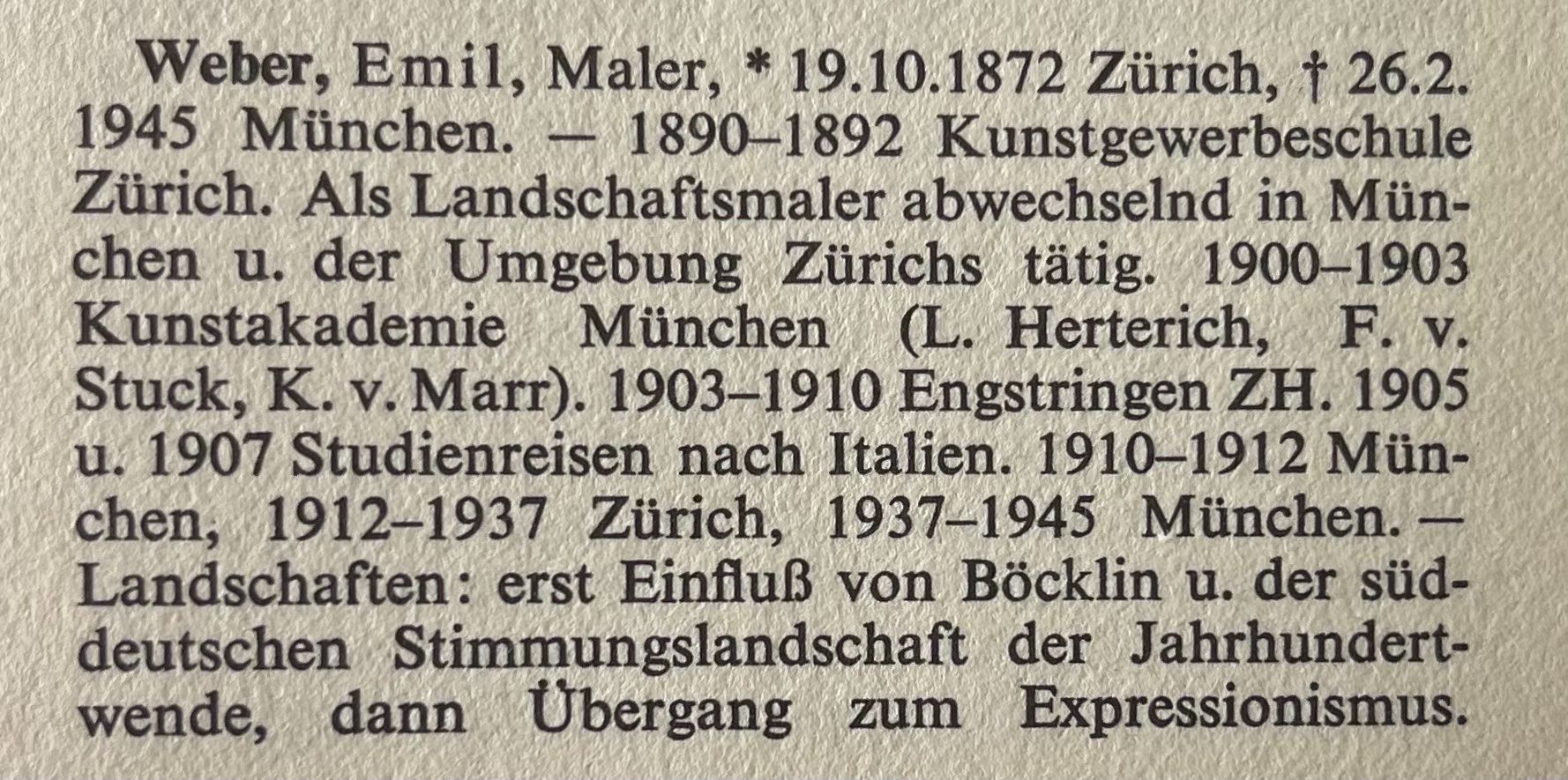 Dipinti: Emil Weber (1872-1945) – Usato da Grosshöchstetten venduto da Perle1951 4