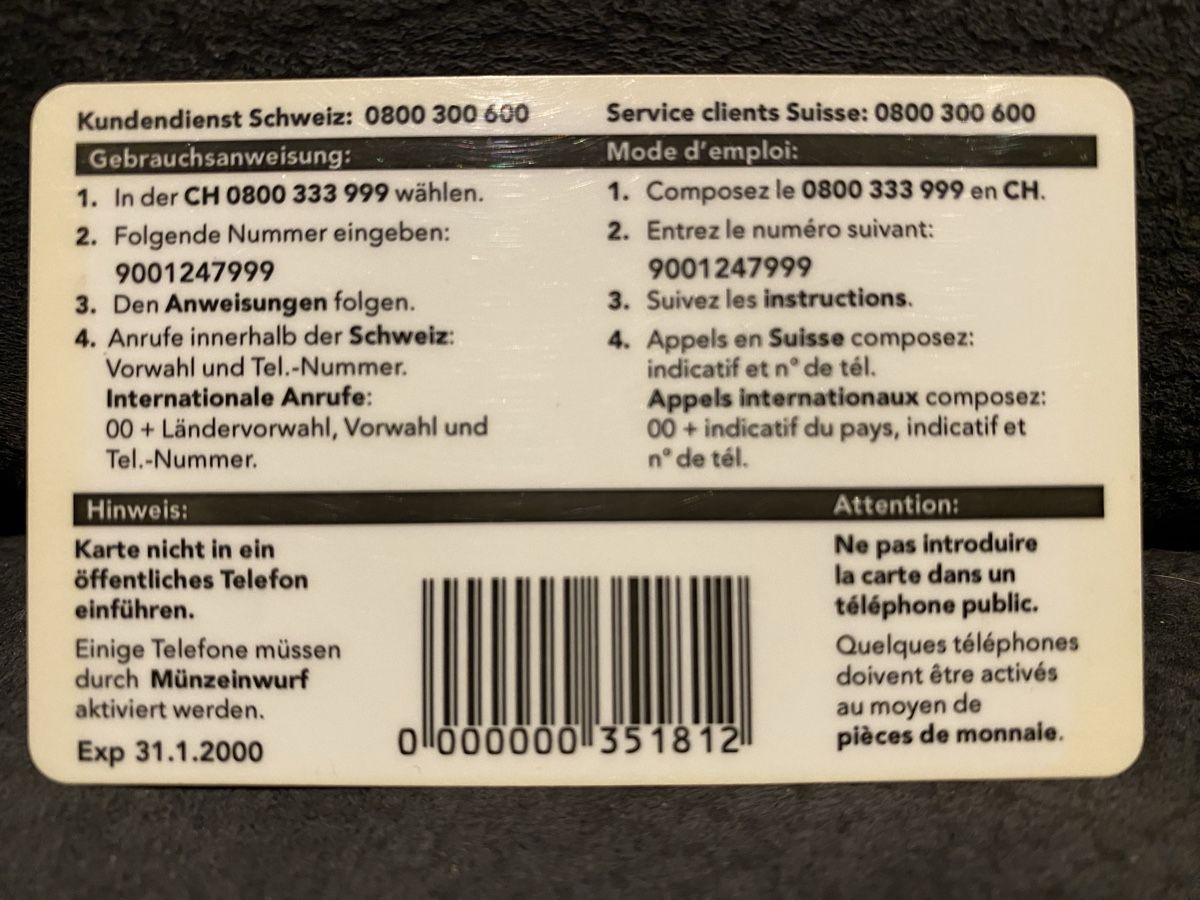 Schede telefoniche: Carte – Usato da Lausanne venduto da babacard10 1