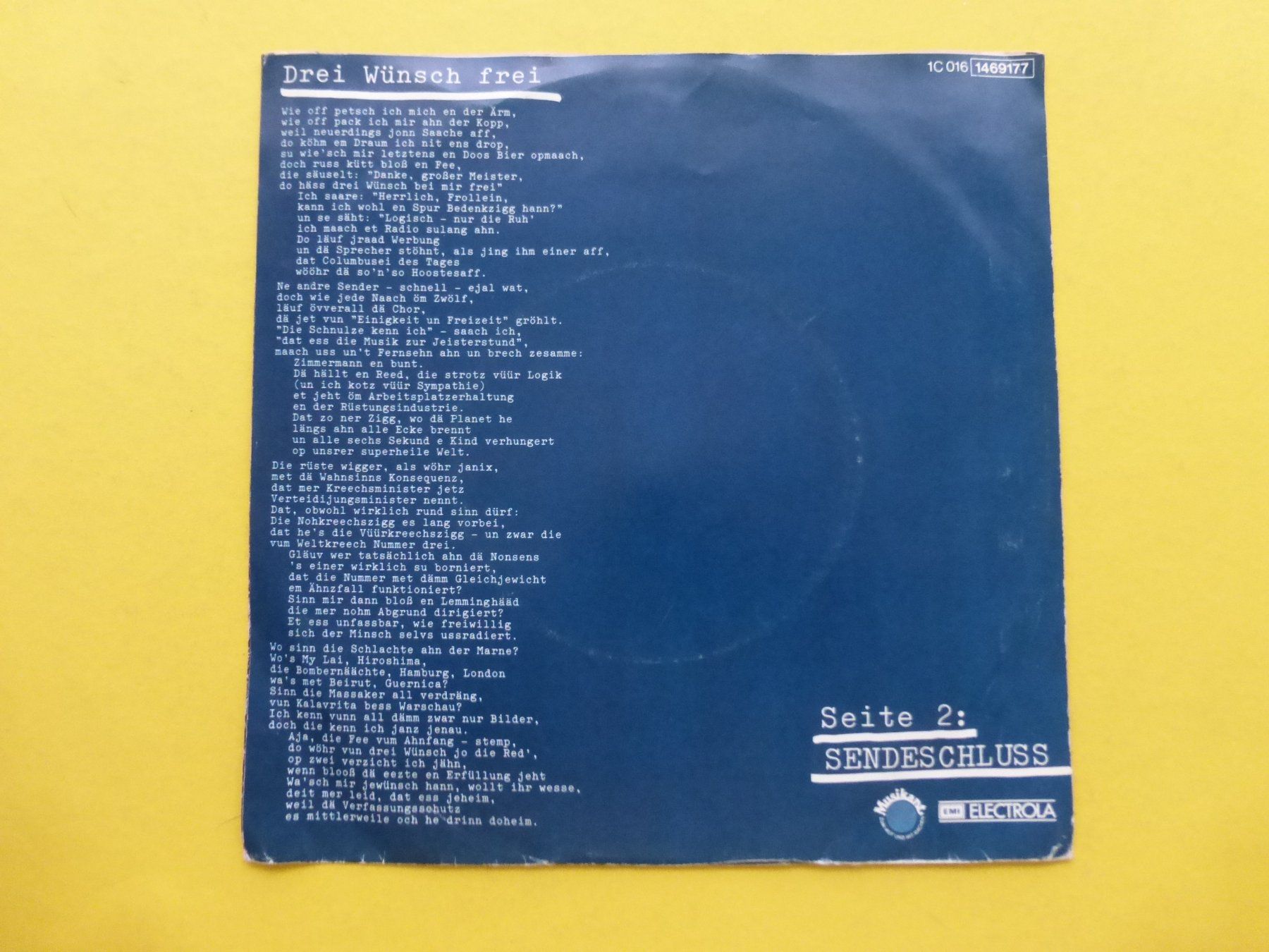 Schallplatten: BAP – Drei Wünsch Frei – Gebraucht aus Zürich von Swiss57 1