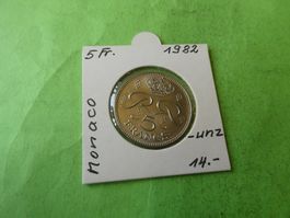 Monaco 1982, 5 Francs    unz