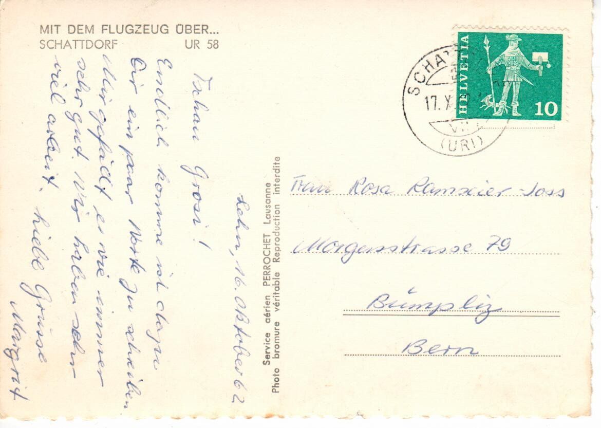 Cartoline postali: mit dem Flugzeug über Schattdorf – Usato da Wolhusen venduto da Curver9 1