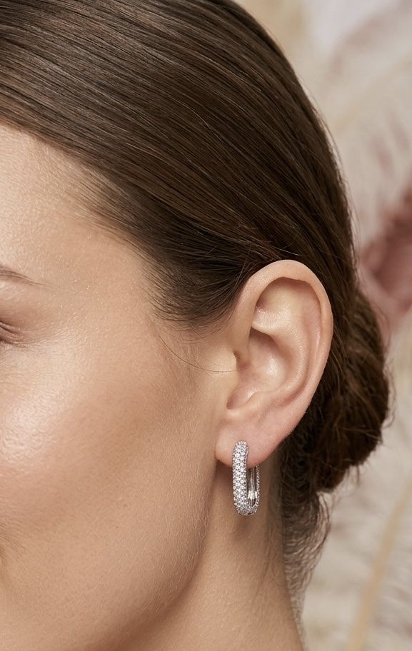 Boucles d'oreille: 2 cm grosse Silber 925 mit Zirkonien – Neuf avec emballage d'origine à Niederglatt ZH par Silberschmuck-design