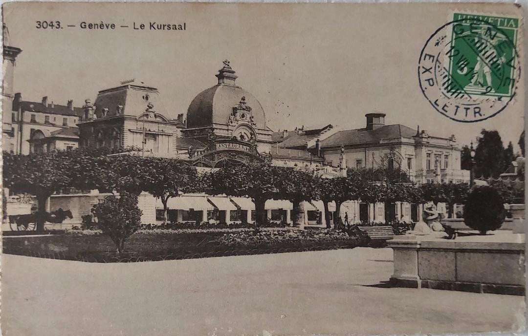 Cartoline postali: GENÈVE - Le Kursaal - 1914 – Usato da Delémont venduto da Domdom1
