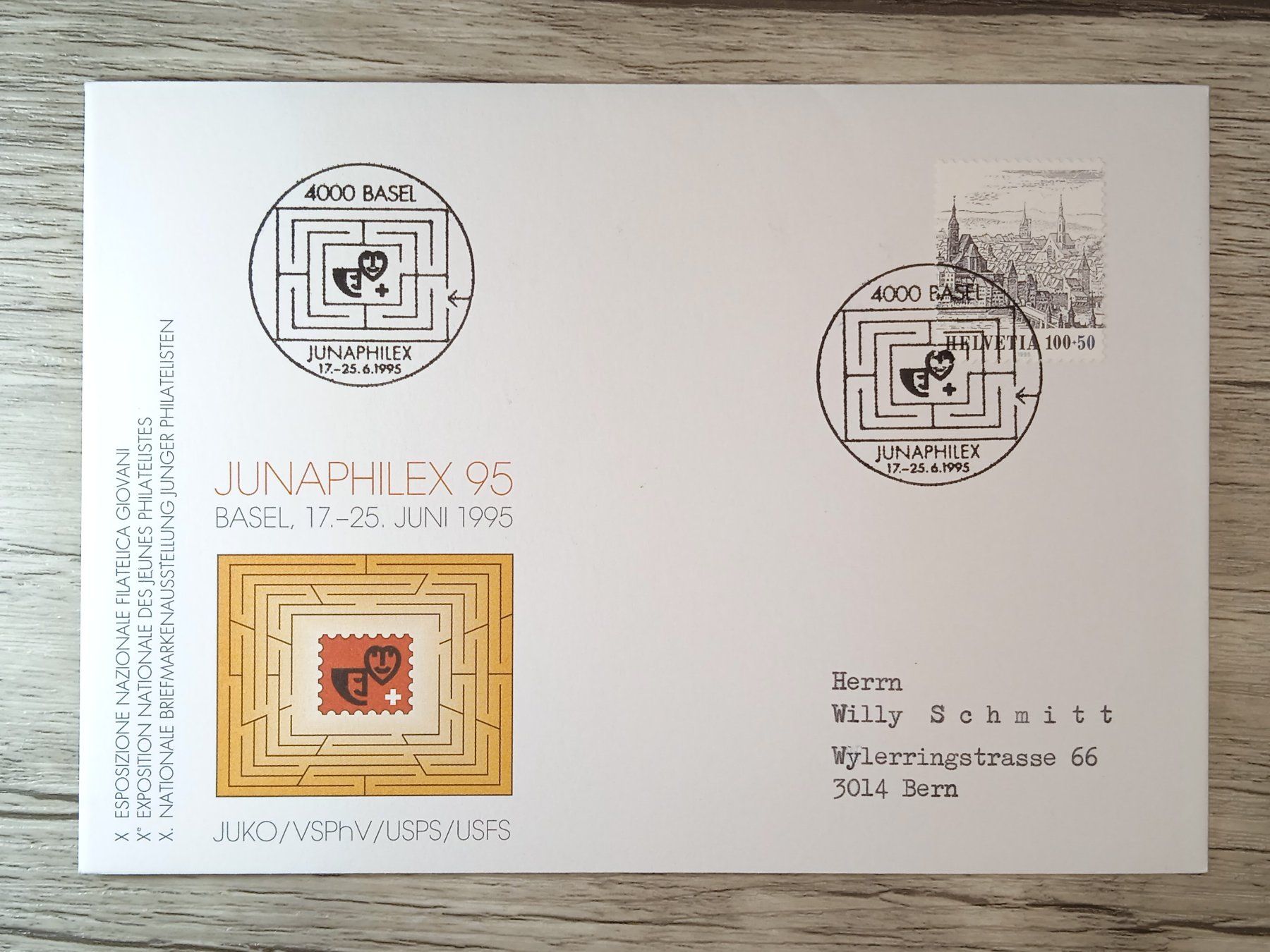 Tutti i francobolli: TR51 Enveloppe + Timbre Suisse 1995 – Usato da Cousset venduto da Patrick_Collections