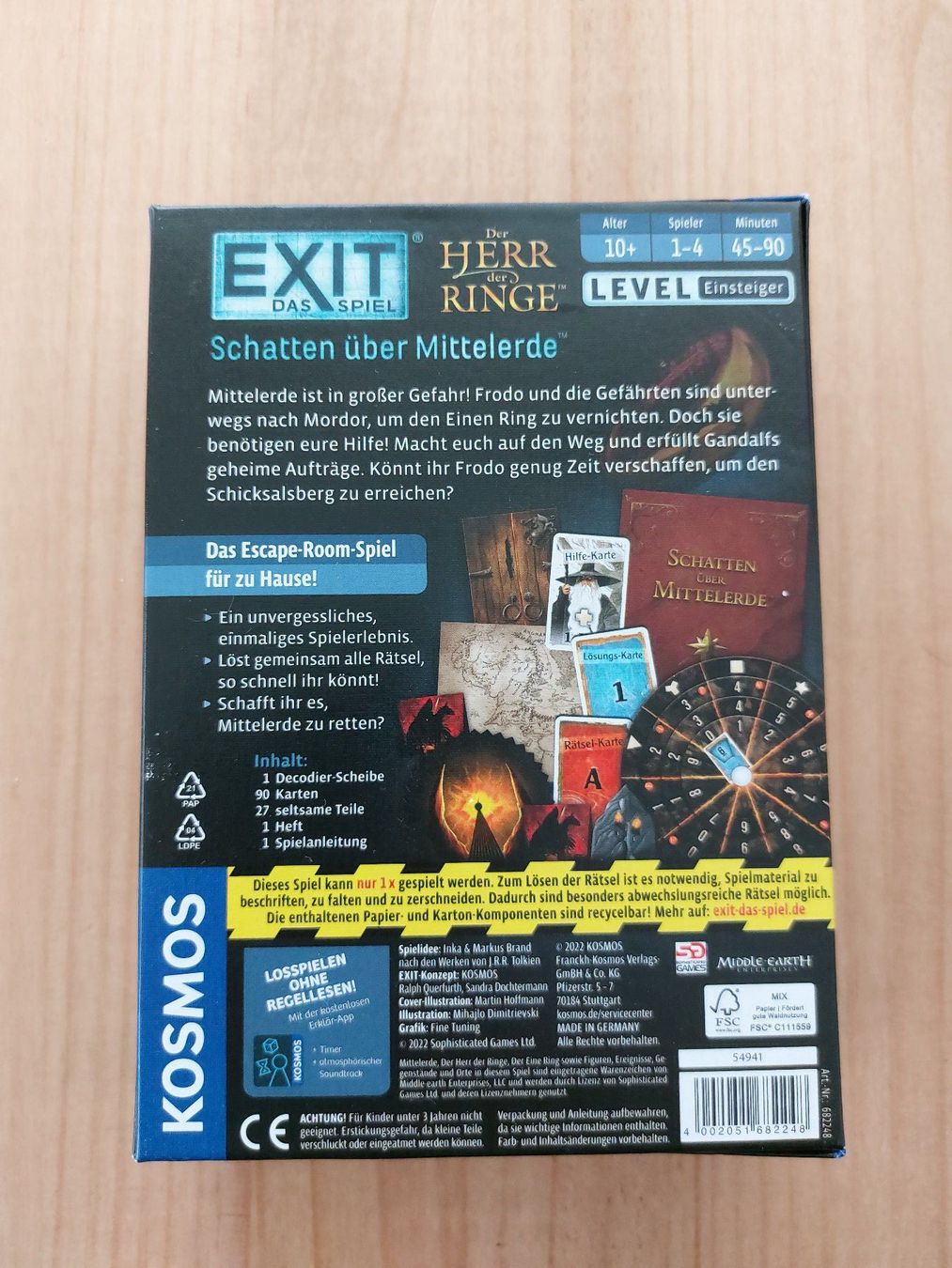 Kosmos Giochi: Exit das Spiel Schatten über Mittelerde – Nuovo (secondo la descrizione) da Biel/Bienne venduto da big_hxr7 1