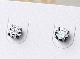 Elegante Zirkonia Ohrstecker 5mm versilbert neu Marke Xuping