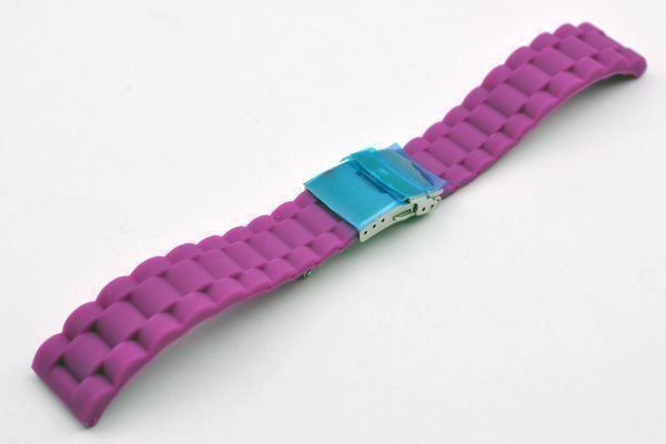 Uhrenband Silikon Stahlband Design violett 1