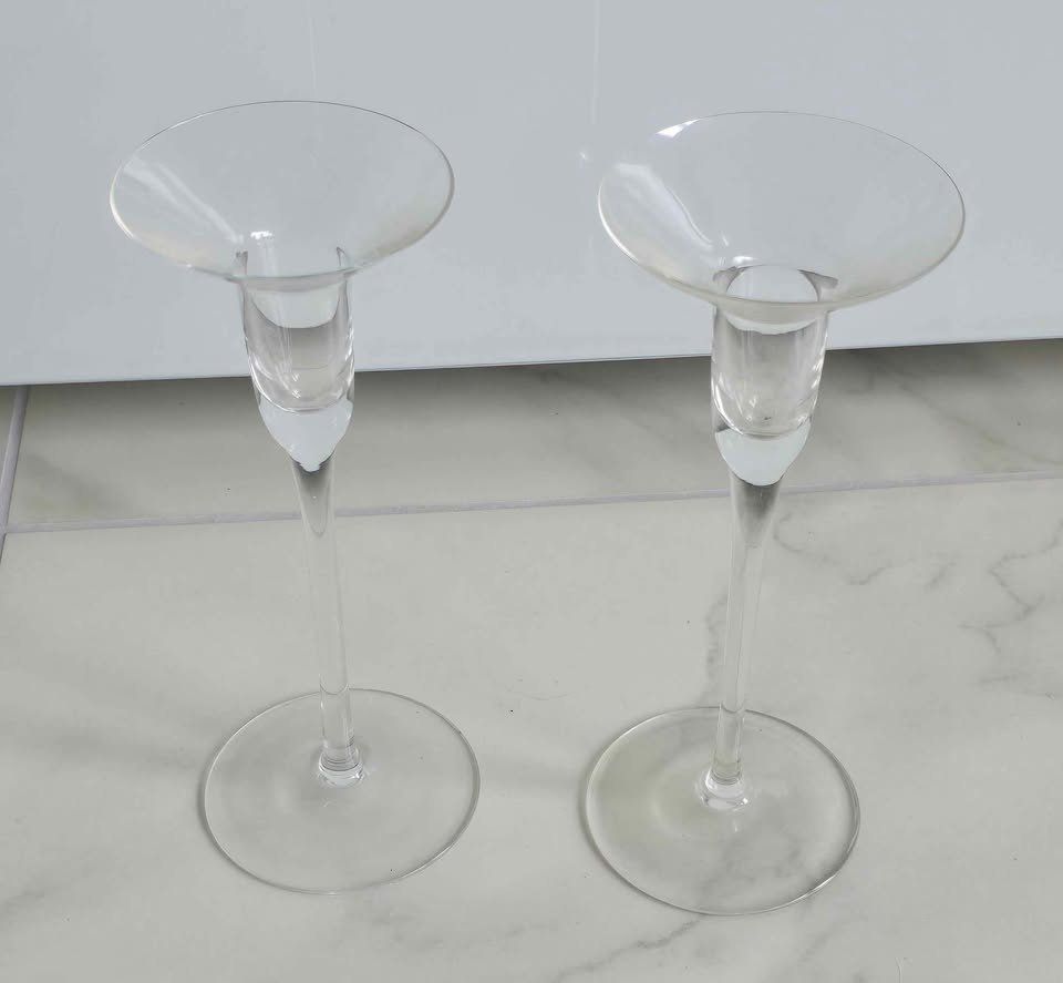 Portacandele: 2er Set Glas Kerzenständer – Nuovo (secondo la descrizione) da Aarburg venduto da Glitzerzauber